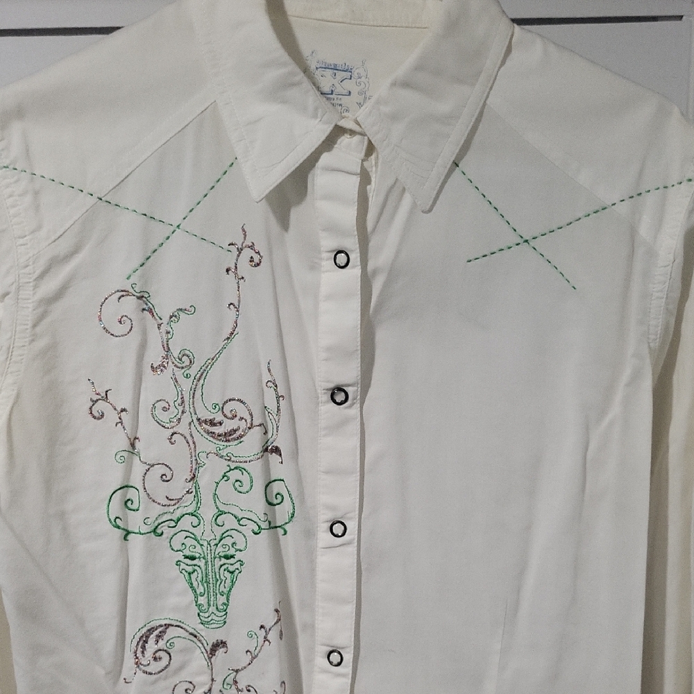 Vintage WOMEN'S Twenty X White Embroidered Shirt